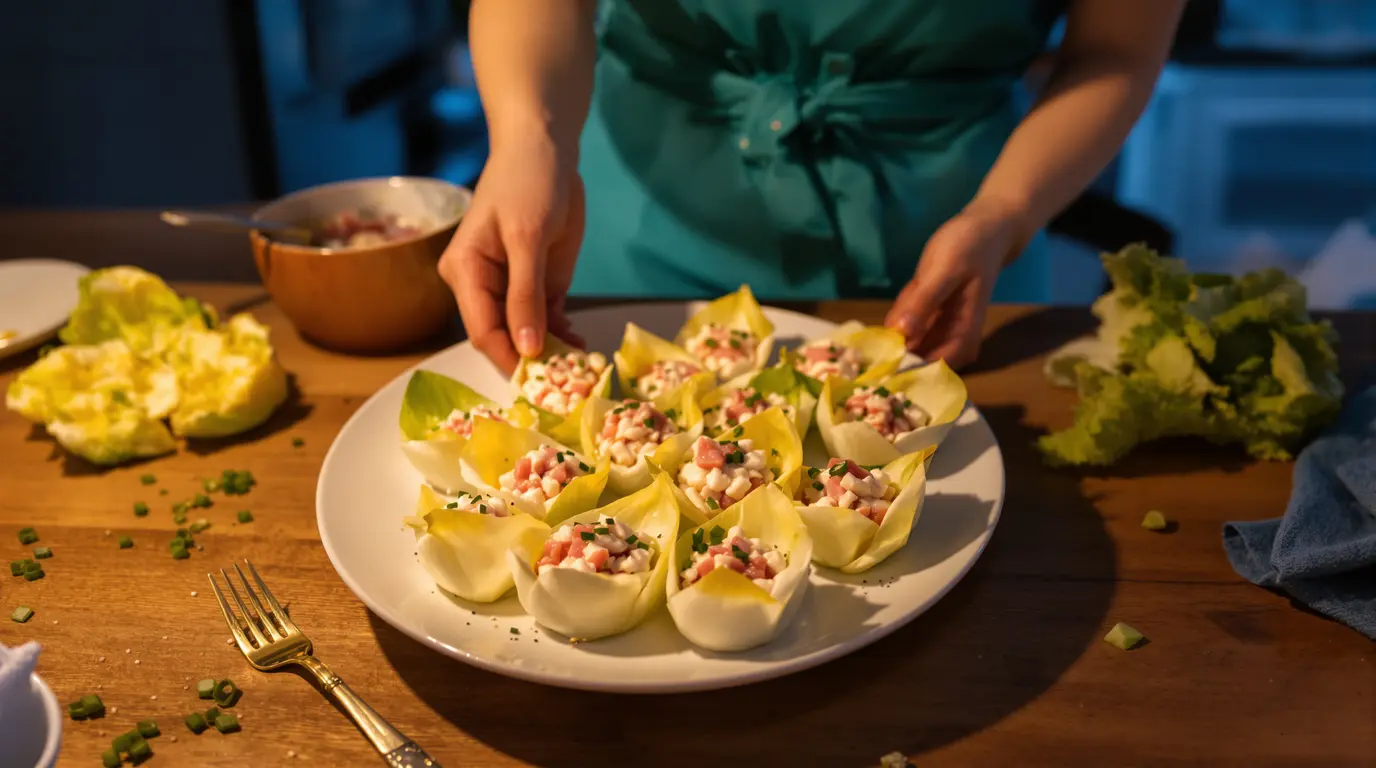 Petites barquettes d’endive au jambon : ma recette pour un apéritif ultra express et sans effort Petites barquettes d’endive au jambon : ma recette pour un apéritif ultra express et sans effort